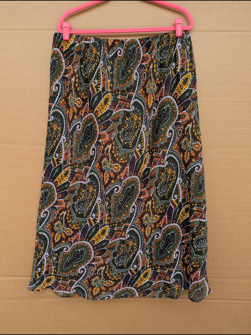 Cato Boho Floral Paisley Midi Dress Elastic Waist Full Chiffon Lined 18/20W
